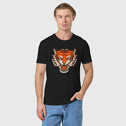 Футболка хлопковая мужская Super Tiger, цвет: черный — фото 2