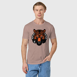 Футболка хлопковая мужская Bad Tiger, цвет: пыльно-розовый — фото 2