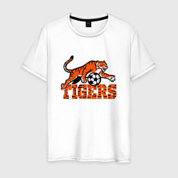 Футболка хлопковая мужская Football Tigers, цвет: белый