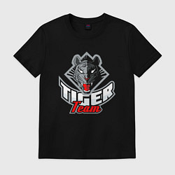 Футболка хлопковая мужская Tiger Team, цвет: черный