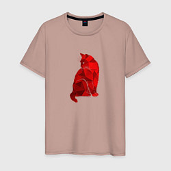 Футболка хлопковая мужская Красный Кот, цвет: пыльно-розовый