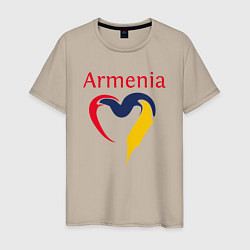 Футболка хлопковая мужская Armenia Heart, цвет: миндальный