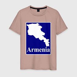 Футболка хлопковая мужская Армения Armenia, цвет: пыльно-розовый