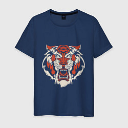 Футболка хлопковая мужская Tiger - Head, цвет: тёмно-синий