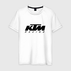Футболка хлопковая мужская КТМ МОТОКРОСС KTM RACING, цвет: белый