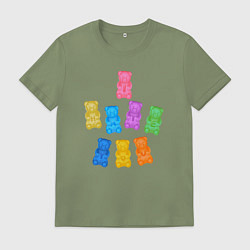 Футболка хлопковая мужская Мишки Милохина, цвет: авокадо