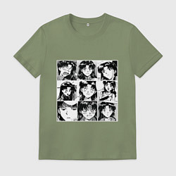 Футболка хлопковая мужская Такая разная Мисато Сан Евангелион, цвет: авокадо