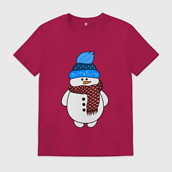 Мужская футболка Снеговик в шапочке