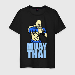 Футболка хлопковая мужская Muay Thai Boxer, цвет: черный