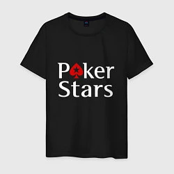 Футболка хлопковая мужская PokerStars логотип, цвет: черный