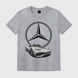 Футболка хлопковая мужская Mercedes - команда победителей!, цвет: меланж