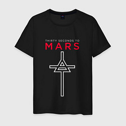 Футболка хлопковая мужская 30 Seconds To Mars, logo, цвет: черный