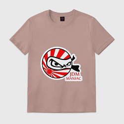 Футболка хлопковая мужская JDM maniac, цвет: пыльно-розовый