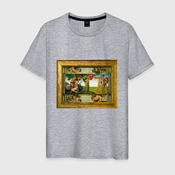 Футболка хлопковая мужская Michelangelo & Covid 1, цвет: меланж