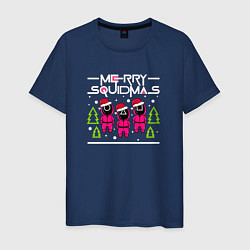 Футболка хлопковая мужская Merry squidmas guard, цвет: тёмно-синий