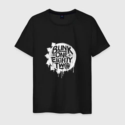 Футболка хлопковая мужская Blink 182, логотип, цвет: черный