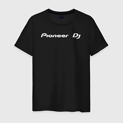Футболка хлопковая мужская Pioneer DJ - Logo White, цвет: черный