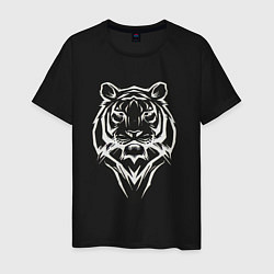 Футболка хлопковая мужская Tiger print, цвет: черный