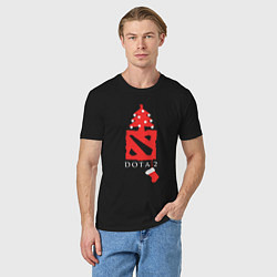Футболка хлопковая мужская Dota 2- Новый год, цвет: черный — фото 2