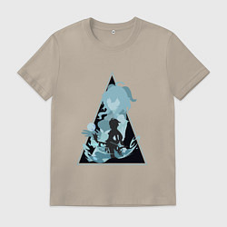 Футболка хлопковая мужская Гань ЮйGanyu Genshin Impact, цвет: миндальный