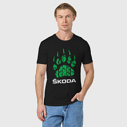 Футболка хлопковая мужская SKODA ШКОДА ХИЩНИК, цвет: черный — фото 2