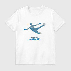 Футболка хлопковая мужская Акинфеев 35, цвет: белый