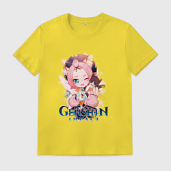 Футболка хлопковая мужская Диона Diona Genshin Impact, цвет: желтый