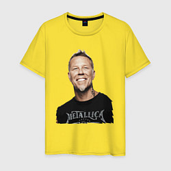 Футболка хлопковая мужская James Alan Hetfield - Metallica, цвет: желтый