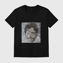 Футболка хлопковая мужская Professor Dali, цвет: черный