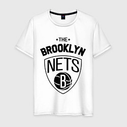 Футболка хлопковая мужская The Brooklyn Nets, цвет: белый