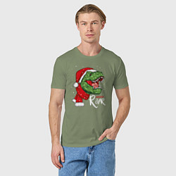 Футболка хлопковая мужская T-rex Merry Roar, цвет: авокадо — фото 2