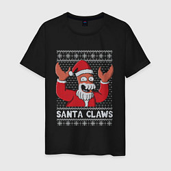 Футболка хлопковая мужская ЗОЙДБЕРГ КЛАУС, SANTA CLAWS ФУТУРАМА, цвет: черный