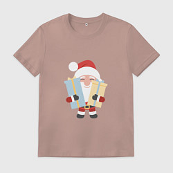 Футболка хлопковая мужская Подарки от дедушки, цвет: пыльно-розовый
