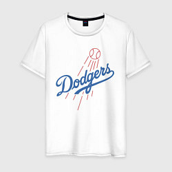 Футболка хлопковая мужская Los Angeles Dodgers baseball, цвет: белый