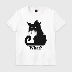 Футболка хлопковая мужская What? - Что?, цвет: белый