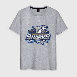 Футболка хлопковая мужская Wilmington sharks -baseball team, цвет: меланж