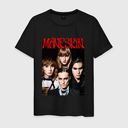 Футболка хлопковая мужская MANESKIN POSTER СОСТАВ, цвет: черный