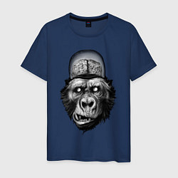 Футболка хлопковая мужская Gorilla brains, цвет: тёмно-синий