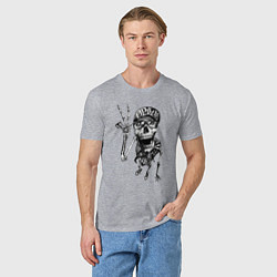Футболка хлопковая мужская Skeleton dude, цвет: меланж — фото 2