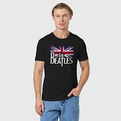 Футболка хлопковая мужская The Beatles Great Britain Битлз, цвет: черный — фото 2