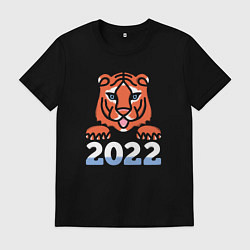 Футболка хлопковая мужская Год тигра 2022 китайский календарь, цвет: черный