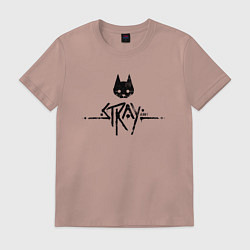 Футболка хлопковая мужская Stray: Black Logo, цвет: пыльно-розовый