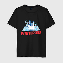 Футболка хлопковая мужская Winterfest, цвет: черный