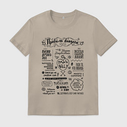 Футболка хлопковая мужская Правила Dungeon Master, цвет: миндальный