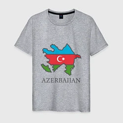Футболка хлопковая мужская Map Azerbaijan, цвет: меланж