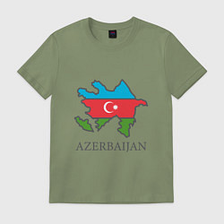 Футболка хлопковая мужская Map Azerbaijan, цвет: авокадо