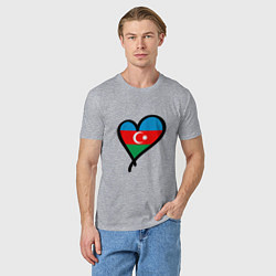 Футболка хлопковая мужская Azerbaijan Heart, цвет: меланж — фото 2