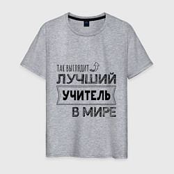 Футболка хлопковая мужская Так выглядит ЛУЧШИЙ УЧИТЕЛЬ в мире, цвет: меланж