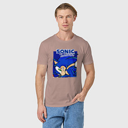 Футболка хлопковая мужская Sonic Adventure Sonic, цвет: пыльно-розовый — фото 2