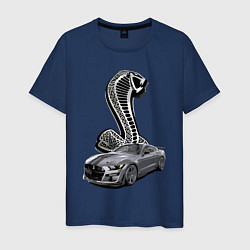 Футболка хлопковая мужская Shelby GT 500 - нереально крутое точило!, цвет: тёмно-синий